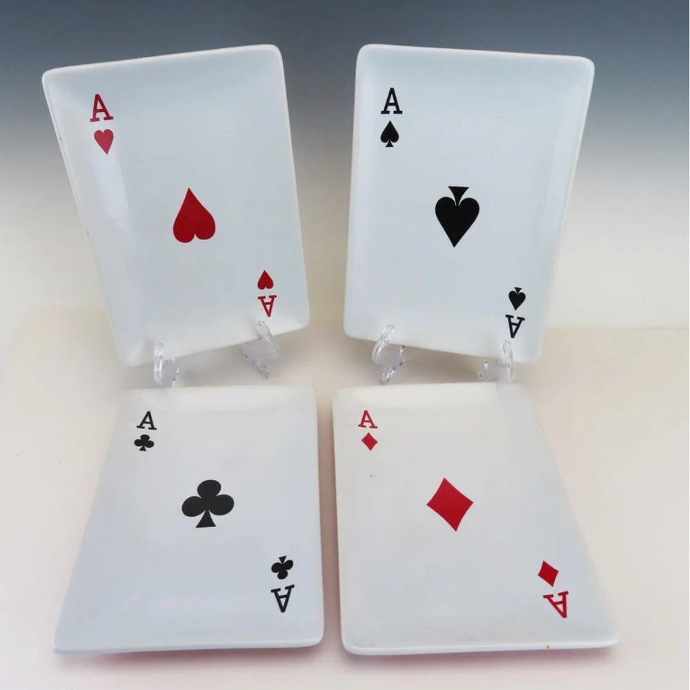NEW Luminarc (Casino Night) Ceramic Snack/Dessert Plates.COLLECTORS Must ✨